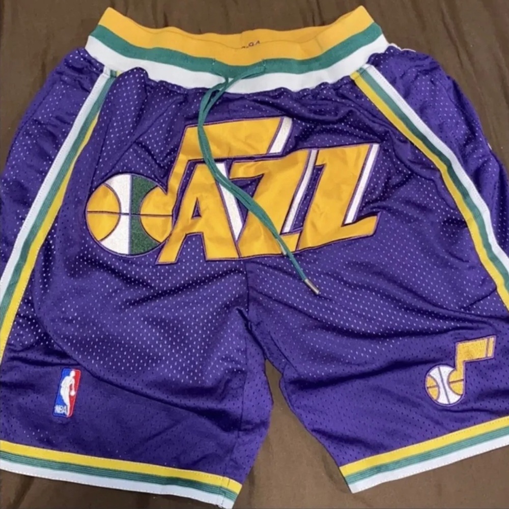 Utah Jazz 90s Throwback Basketball Purple Just Don Shorts